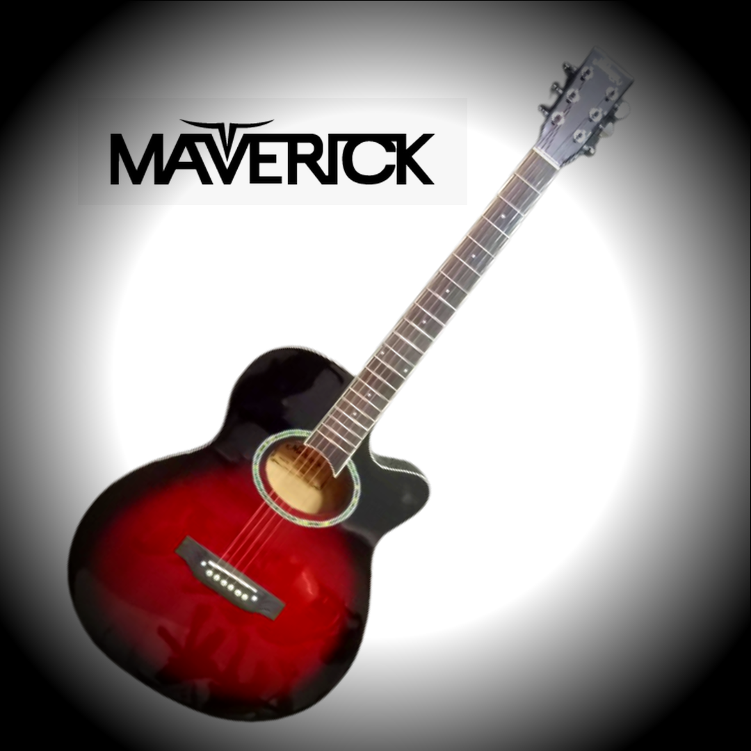 Maverick Cutaway Acoustic Guitars(Red Burst Colour)